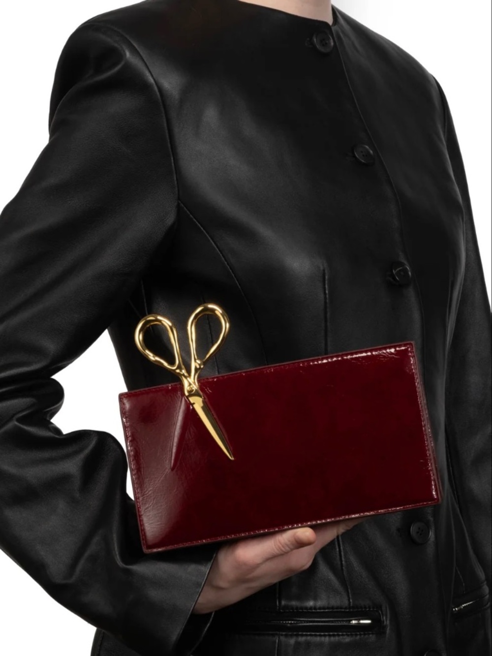 ALEXIS BITTAR The Petit Scissor Clutch Crossbody Bag Merlot